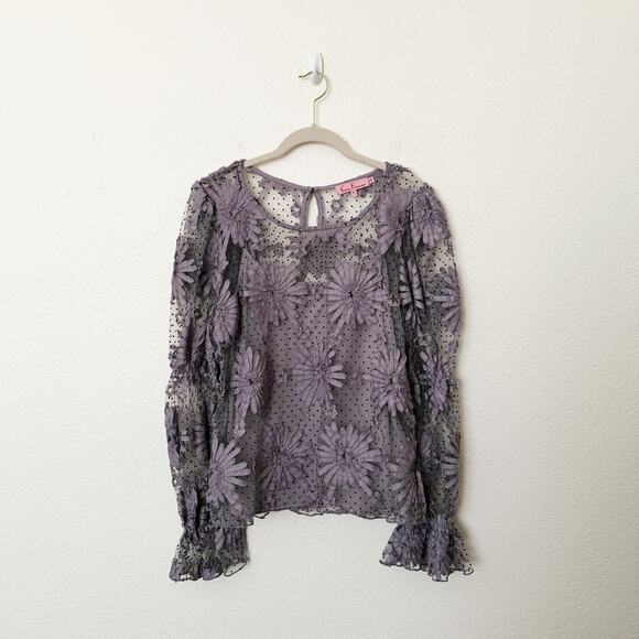 Anthropologie Purple Lace Blouse - Picture 3 of 12